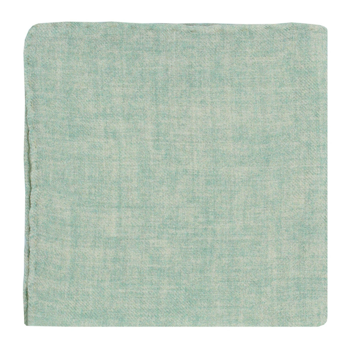 Hand finished single colour wool pocket square. Light green