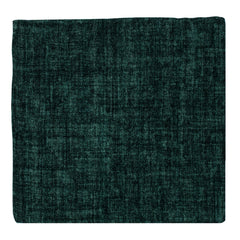 Hand finished single colour wool pocket square. Dark green