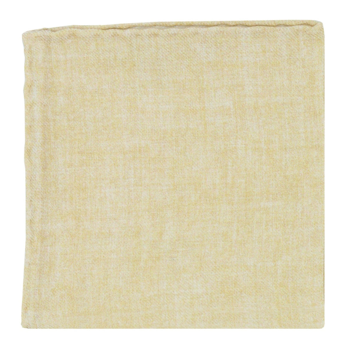 Hand finished single colour wool pocket square. Beige