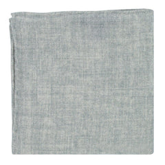 Hand finished single colour wool pocket square. Light gray