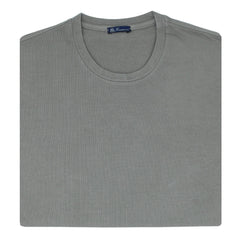 Gray garment dyed cotton T-shirt with Finamore 1925 logo