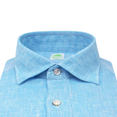 Tokyo slim fit sport shirt in light blue linen