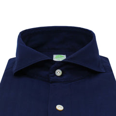 Tokyo slim sports shirt in dark blue cotton