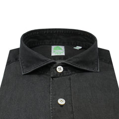 Tokyo slim fit sports shirt in dark grey cotton