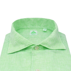 Tokyo slim fit light green linen sports shirt