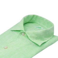 Tokyo slim fit light green linen sports shirt