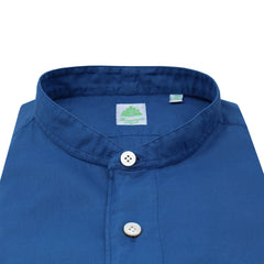 Camicia sportiva slim fit TOKYO in lino azzurro con tasca sul davanti