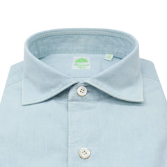 Tokyo slim fit sports shirt in dark grey cotton poplin