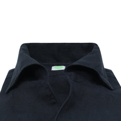 Tokyo sport shirt ustica collar in black linen