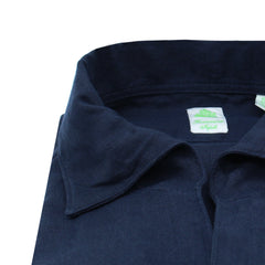 Tokyo sport shirt ustica collar in dark blue linen