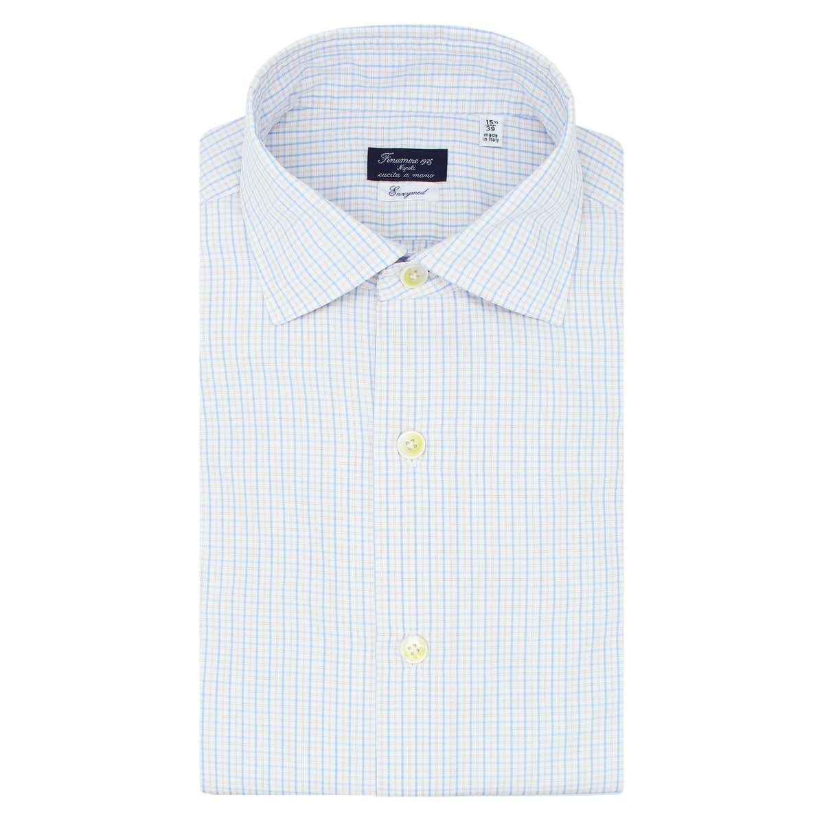 finamore classic shirt checked alumo fabric