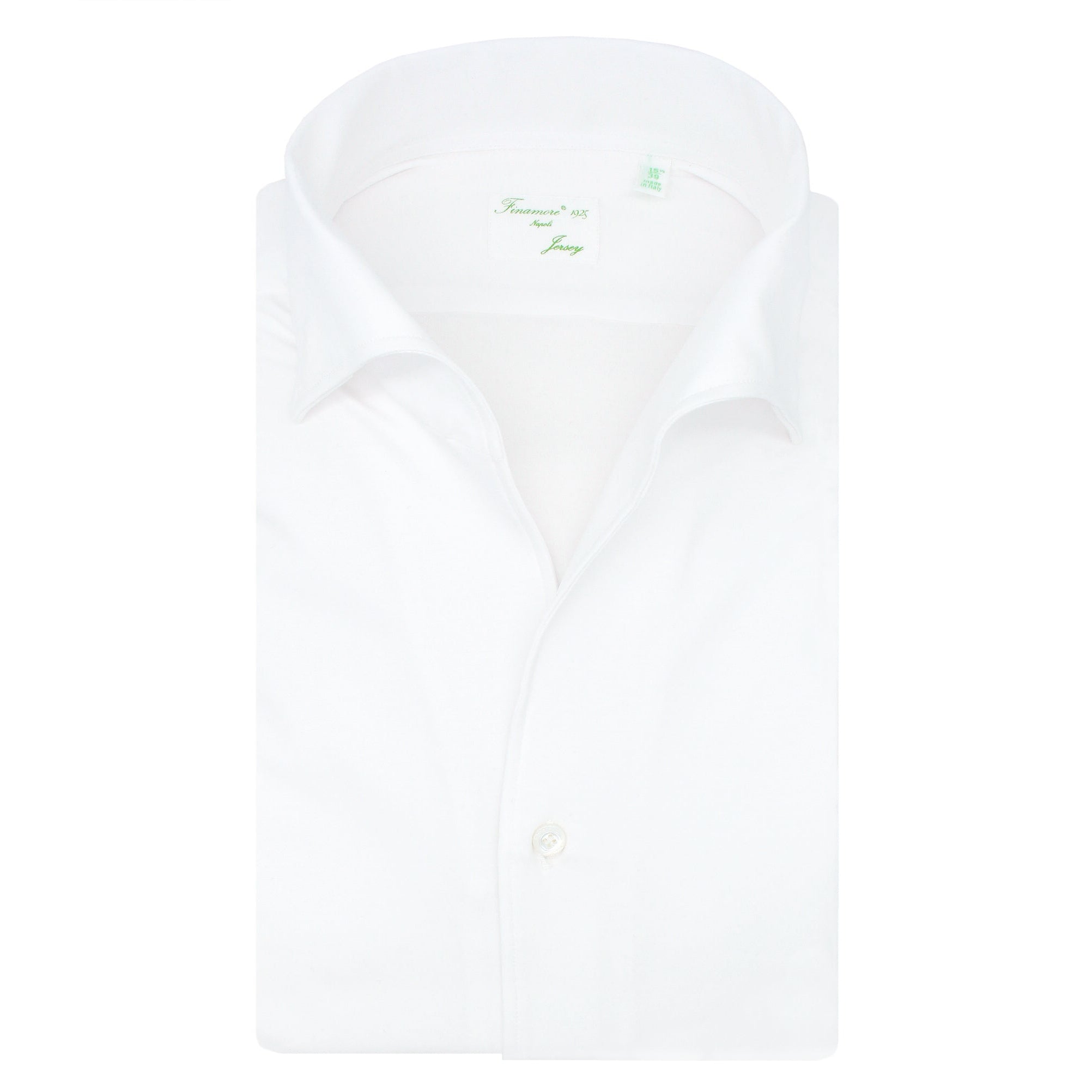 finamore classic shirt in jersey white cotton