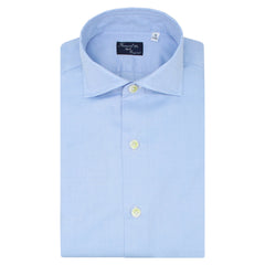 finamore shirt in cotton enzymed light blue