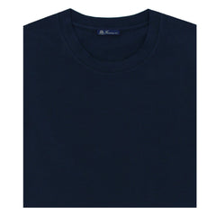 Blue Navy garment dyed cotton T-shirt Finamore 1925