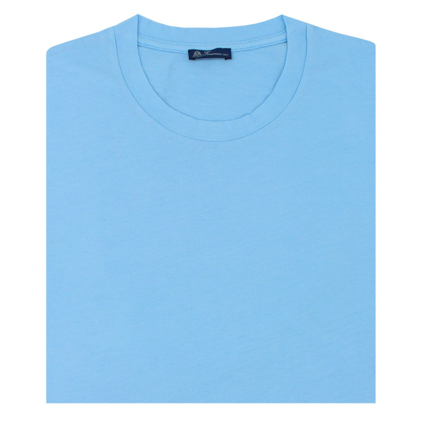 Light Blue garment dyed cotton T-shirt Finamore 1925
