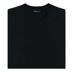 Black garment dyed cotton T-shirt with Finamore 1925 logo