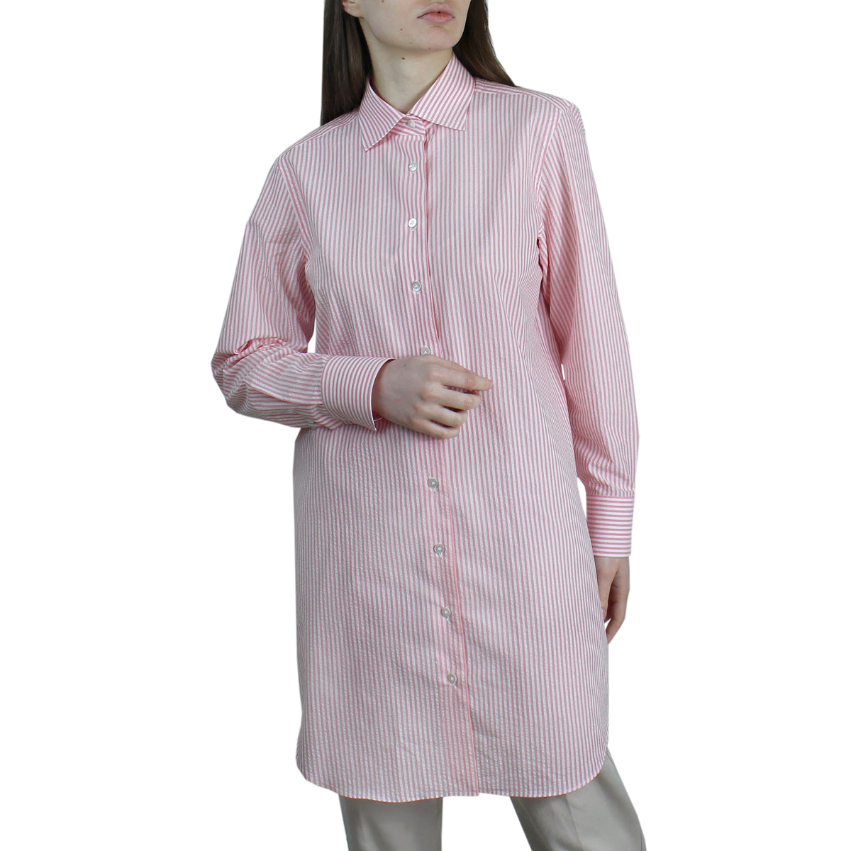 Make your own pink herringbone stripe made-to-measure shirt