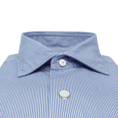 Light blue striped slim fit cotton Milano shirt