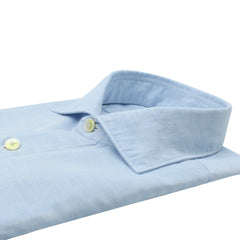 Classic Milano slim fit linen and light blue cotton shirt